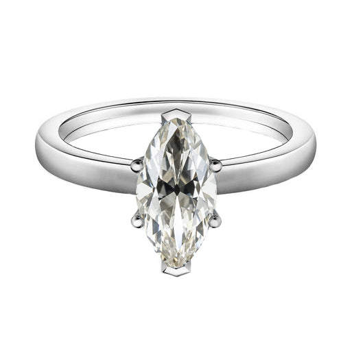 Edler Diamant Marquise-Schliff Solitär-Ring in 14K Weißgold – Hauptansicht