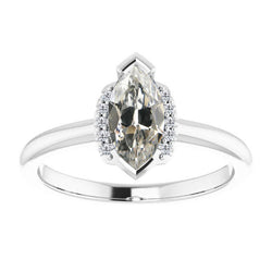 Handgefertigter Diamant Halo-Verlobungsring 1 Karat
