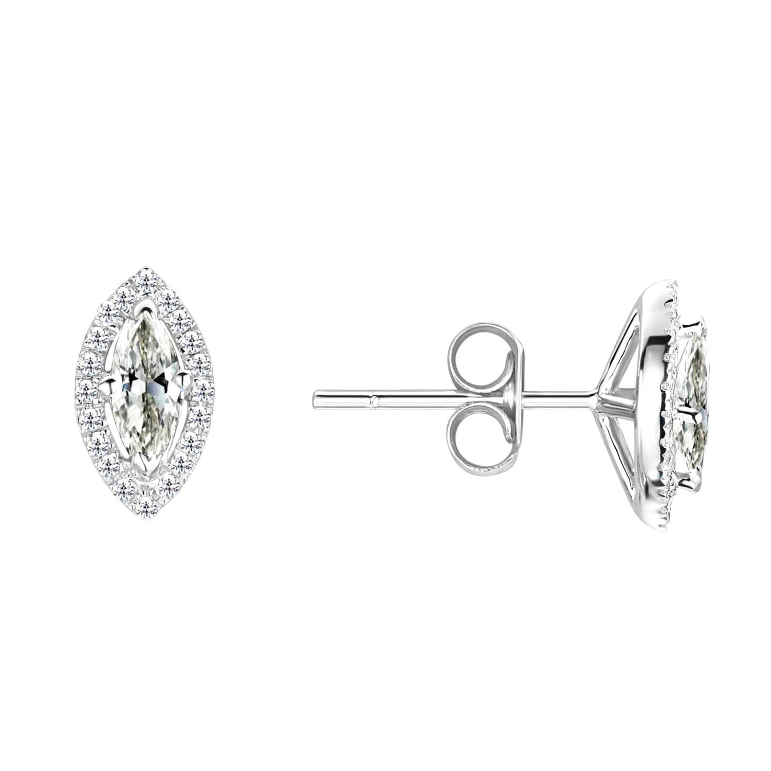 Edler Diamant Marquise Ohrhänger in 14K Weißgold – Hauptansicht