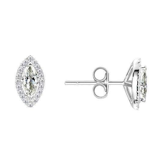 Edler Diamant Marquise Ohrhänger in 14K Weißgold – Hauptansicht