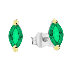 Bicolor 14K Gold GIA-Geprüft Kolumbianischer Smaragd Gemstone
