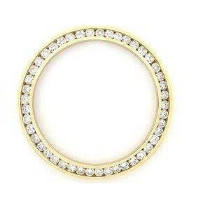 Maßgefertigte Lünette aus Gelbgold mit Diamanten für alle Rolex Date-Uhrenmodelle, 2 Karat