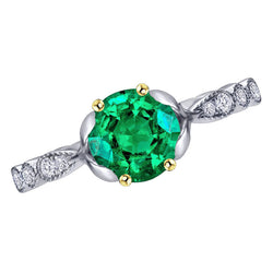 Erdgewonnener Milgrain Smaragd Schmuckstein-Ring 3 Karat