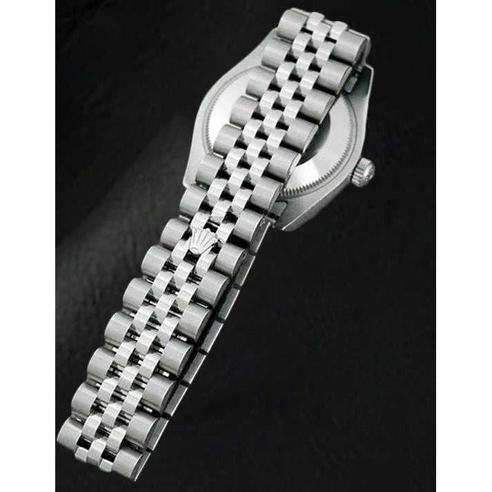 Rolex Sterling Silver White Gold mit Schmuckstein – Seitenansicht