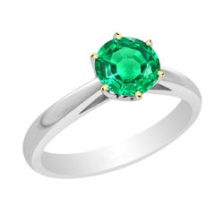 Zweifarbiges 14K Gold GIA-Zertifiziert Kolumbianischer Smaragd