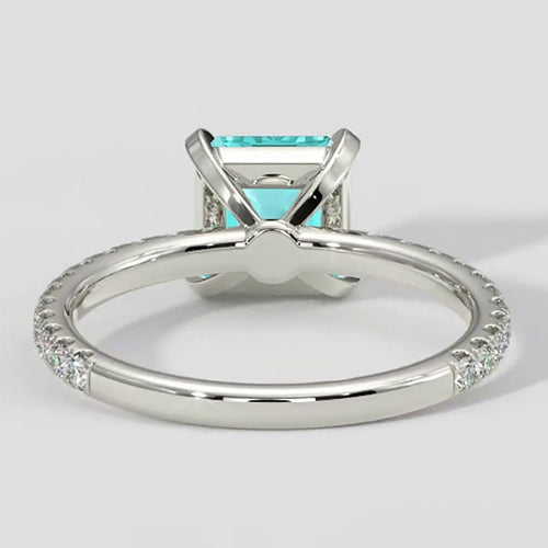 Moderner Asscher Paraiba Turmalin Ring