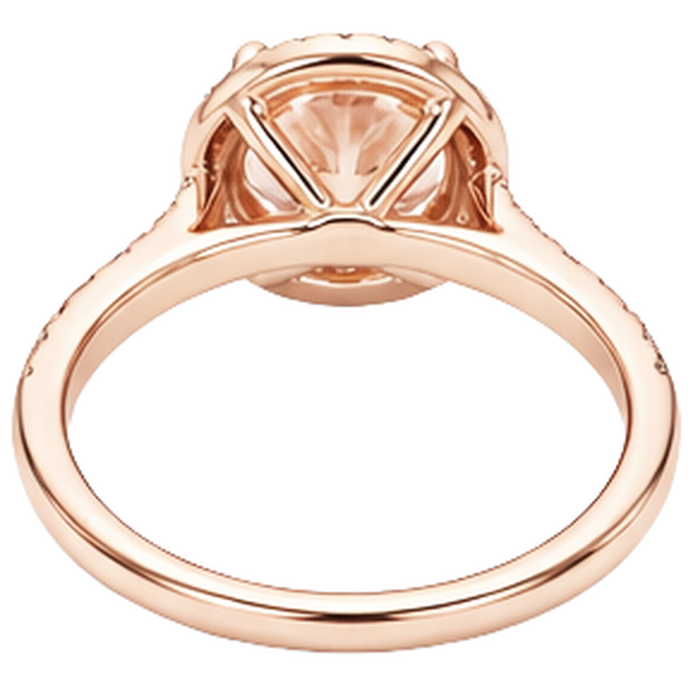 Morganit und Aus der Erde Abgebauter Natürlicher Diamanten Rundschliff 11,50 ct Ring Roségold 14K