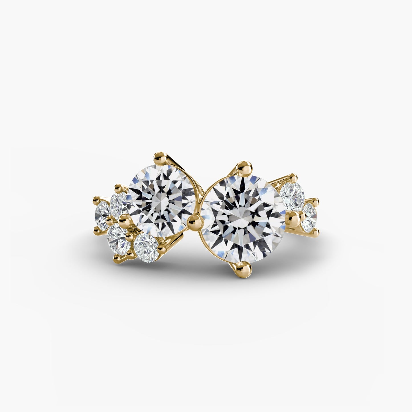 Schmuckstein Rund-Brillant Setting in Gold – Draufsicht