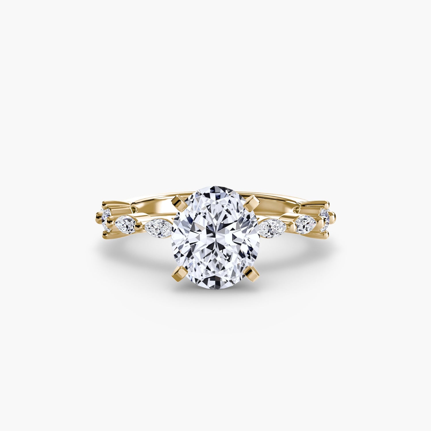 Authentischer Schmuckstein Setting Karat Gold – Profilansicht