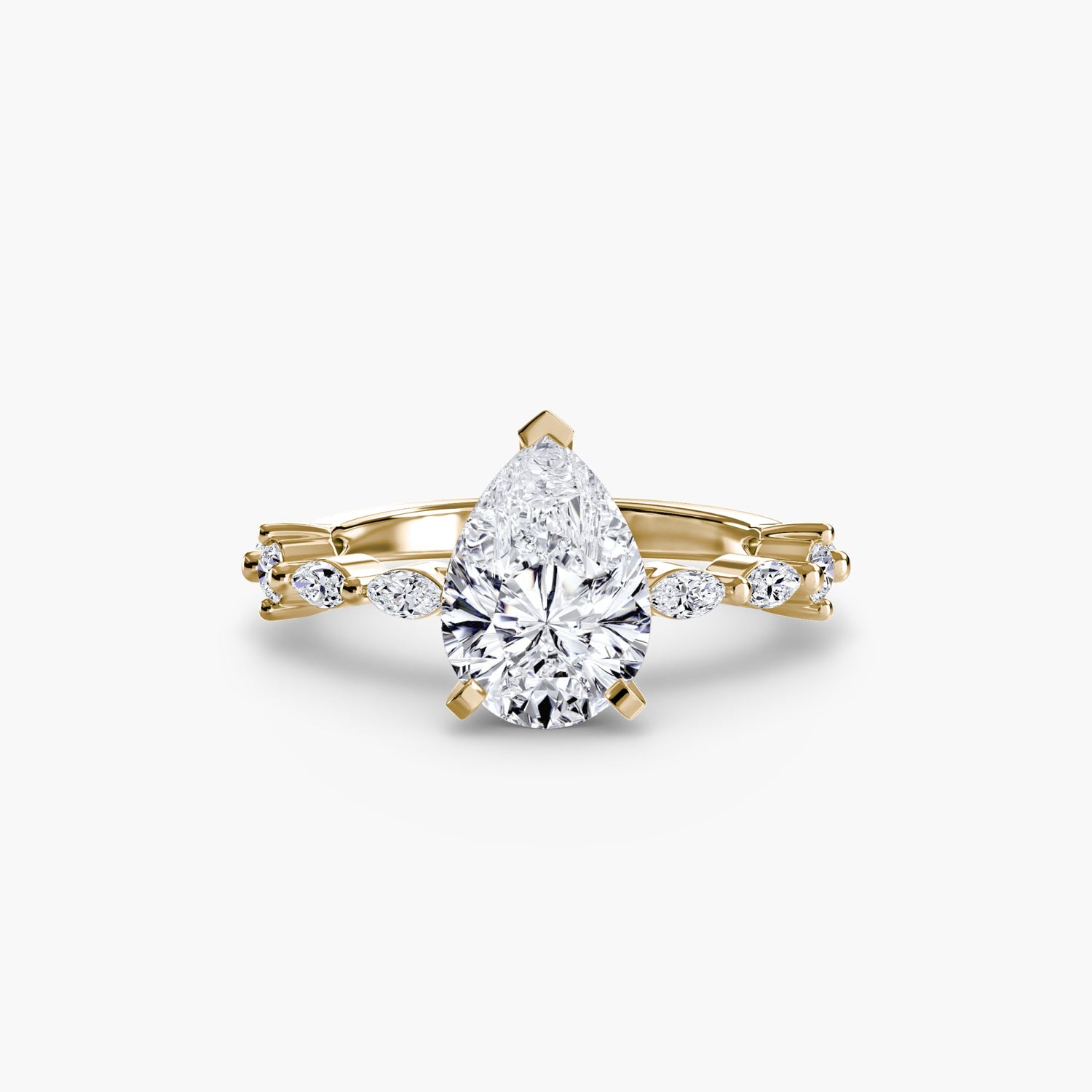 Schmuckstein Setting -Karat Gold – Draufsicht