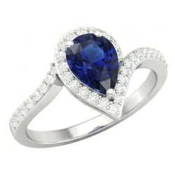 Schimmernder Royalblauer Saphir Edelstein-Ring 3 Karat – 14K