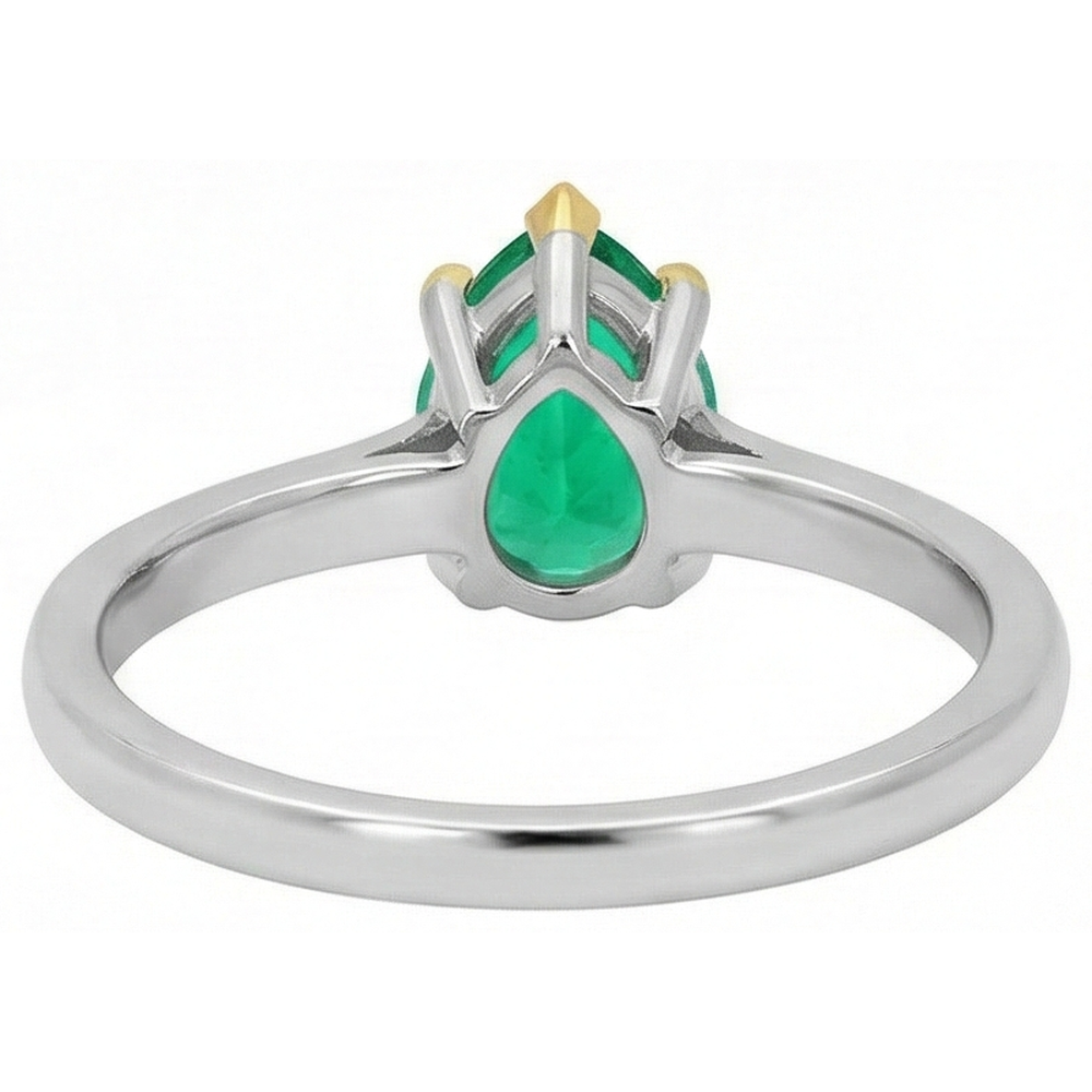 Echter Smaragd Farbstein-Ring – Draufsicht