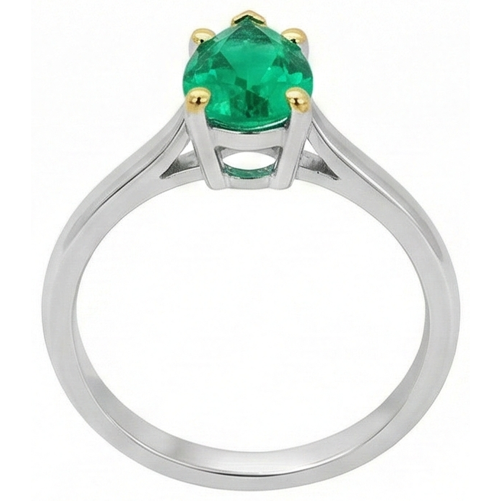 Echter Smaragd Farbstein-Ring – Detailansicht
