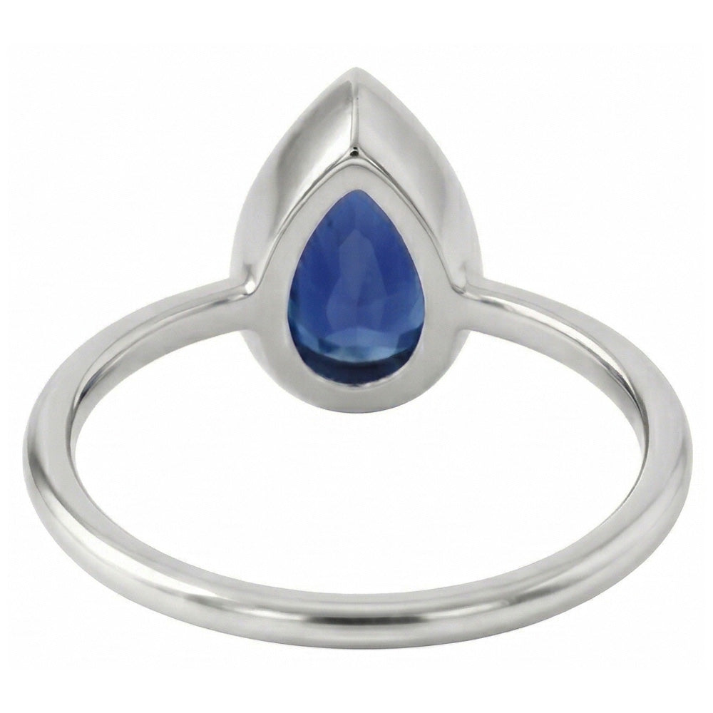 Naturreiner Royalblauer Saphir Farbstein-Ring – Profilansicht