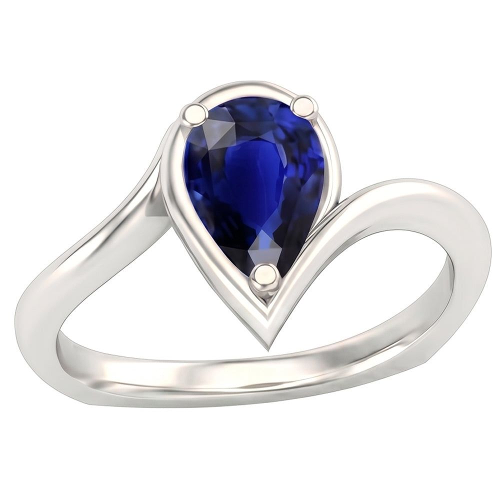 Naturreiner Kornblumenblauer Saphir Schmuckstein-Ring – Seitenansicht