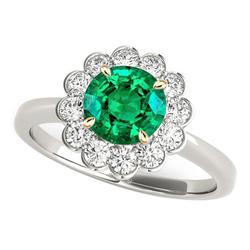 Smaragd GIA-Geprüft Edelstein-Ring 2,50 Karat in Zweifarbiges