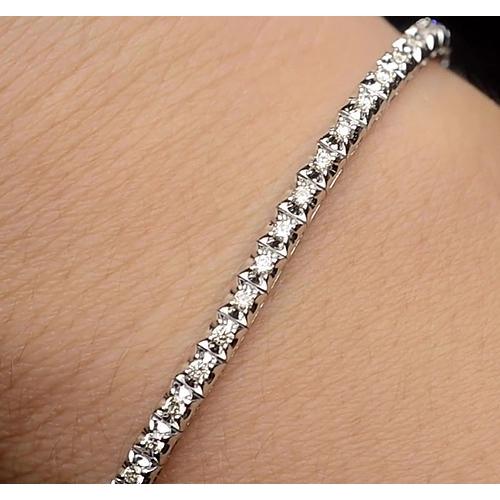 Natürlich Diamant Tennisarmband 4 Karat Zinken Set Damen Schmuck