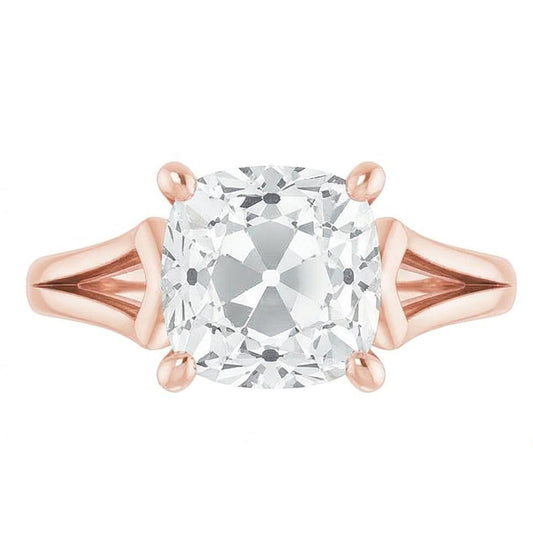 echter round diamant 7Karat ring Seitenansicht