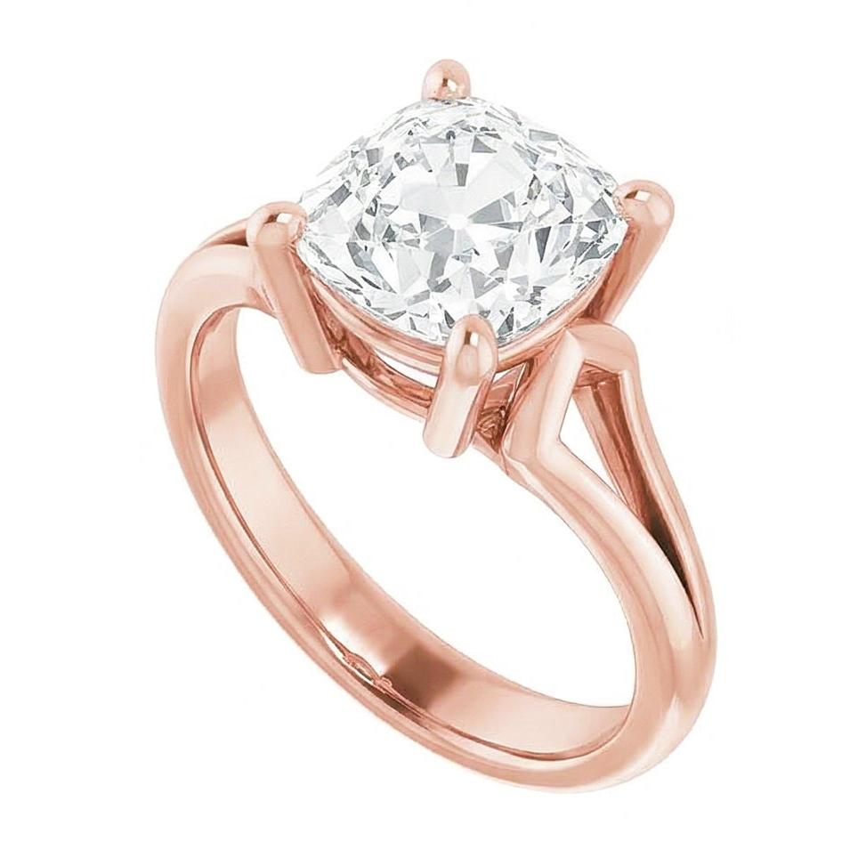 echter round diamant 7Karat ring Draufsicht