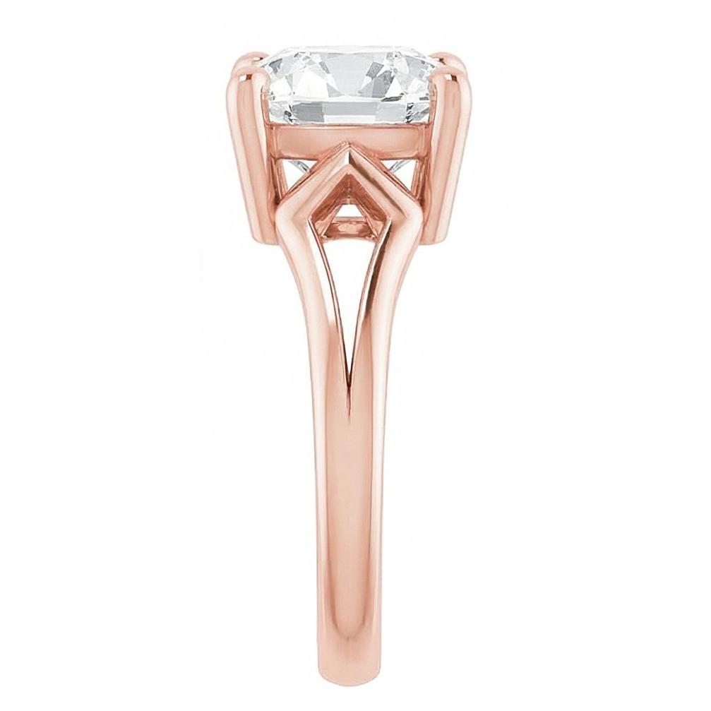 echter round diamant 7Karat ring Profilansicht
