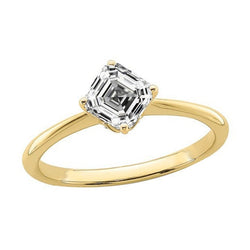 Natürliche Asscher Diamant Solitaire Ring Gelbgold Damenschmuck 2 Karat