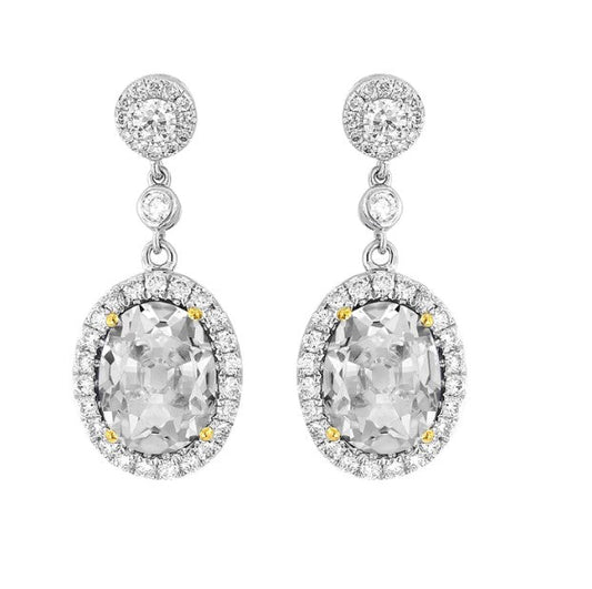 echter oval diamant 9Karat ohrring Vorderansicht