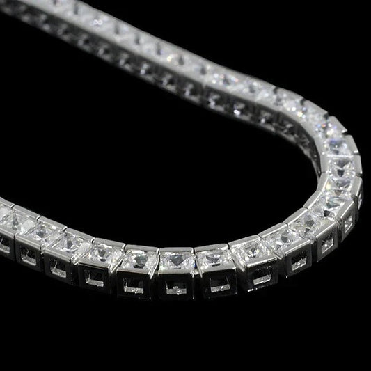 Natürliche Diamant Princess Cut 50-Zeiger-Tenniskette