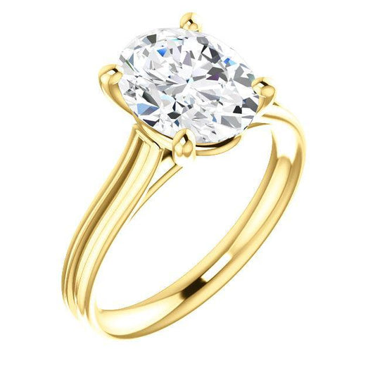 Natürliche Diamant Solitaire Ring 5 Karat Damen Gelbgold Schmuck Neu