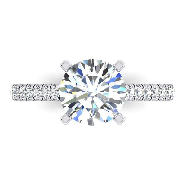 Natürliche Diamant Solitär mit Akzent Ring 2,75 Karat