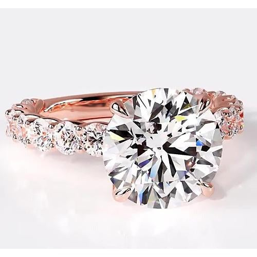 Natürliche Diamant Verlobung Ring 6,40 Karat Rosé Gold Damen Schmuck