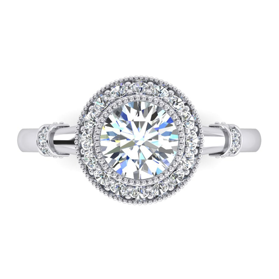 Natürliche Diamant-Verlobungsring 1,50 Karat Antik-Stil