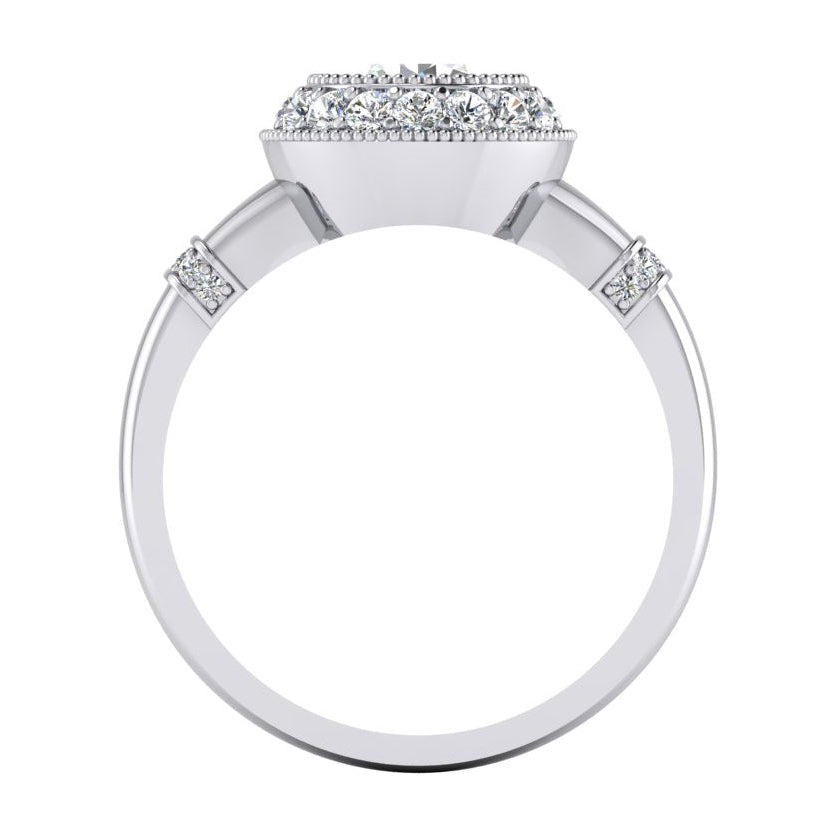 Natürliche Diamant-Verlobungsring 1,50 Karat Antik-Stil