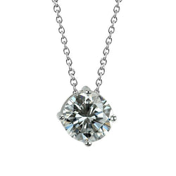 Natürliche Aus der Erde Abgebauter Natürlicher DiamantLady Anhänger Halskette 2 Karat Krappenset Weißgold 14K Neu