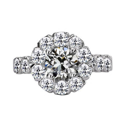 Natürliche Diamantrunder Altminenschliff Halo Ring Damen Schmuck 9 Karat