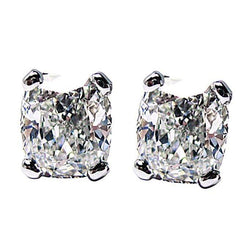 Natürliche Ohrringe mit Diamanten im Kissenschliff von 1,5 Karat