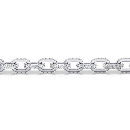 Natürliche Runde Diamant Kette Hermes-Stil 6.5 mm 9.25 Karat