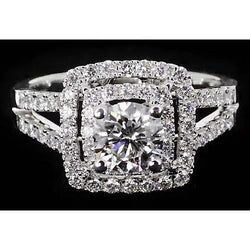 Natürliche Runder Diamant Halo Style Jubiläum Ring 3 Karat