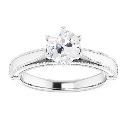 Natürliche Solitär Altschliff Diamant Jubiläumsring Antik-Stil 2 Karat