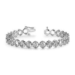 Natürliche Vier Zinken Set Runder Diamant 1,20 Karat Gliederarmband Schmuck