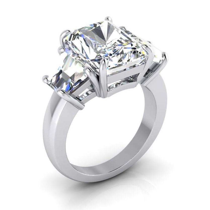 Natürlicher 7-Karat-Brillantdiamant-3-Stein-Verlobungsring aus Weißgold