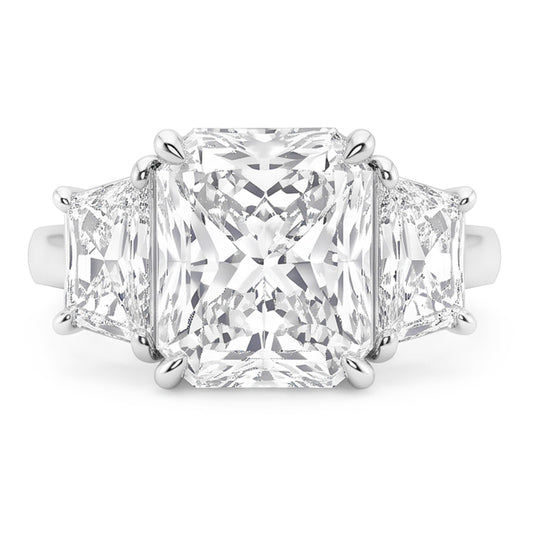 Natürlicher 7-Karat-Brillantdiamant-3-Stein-Verlobungsring aus Weißgold
