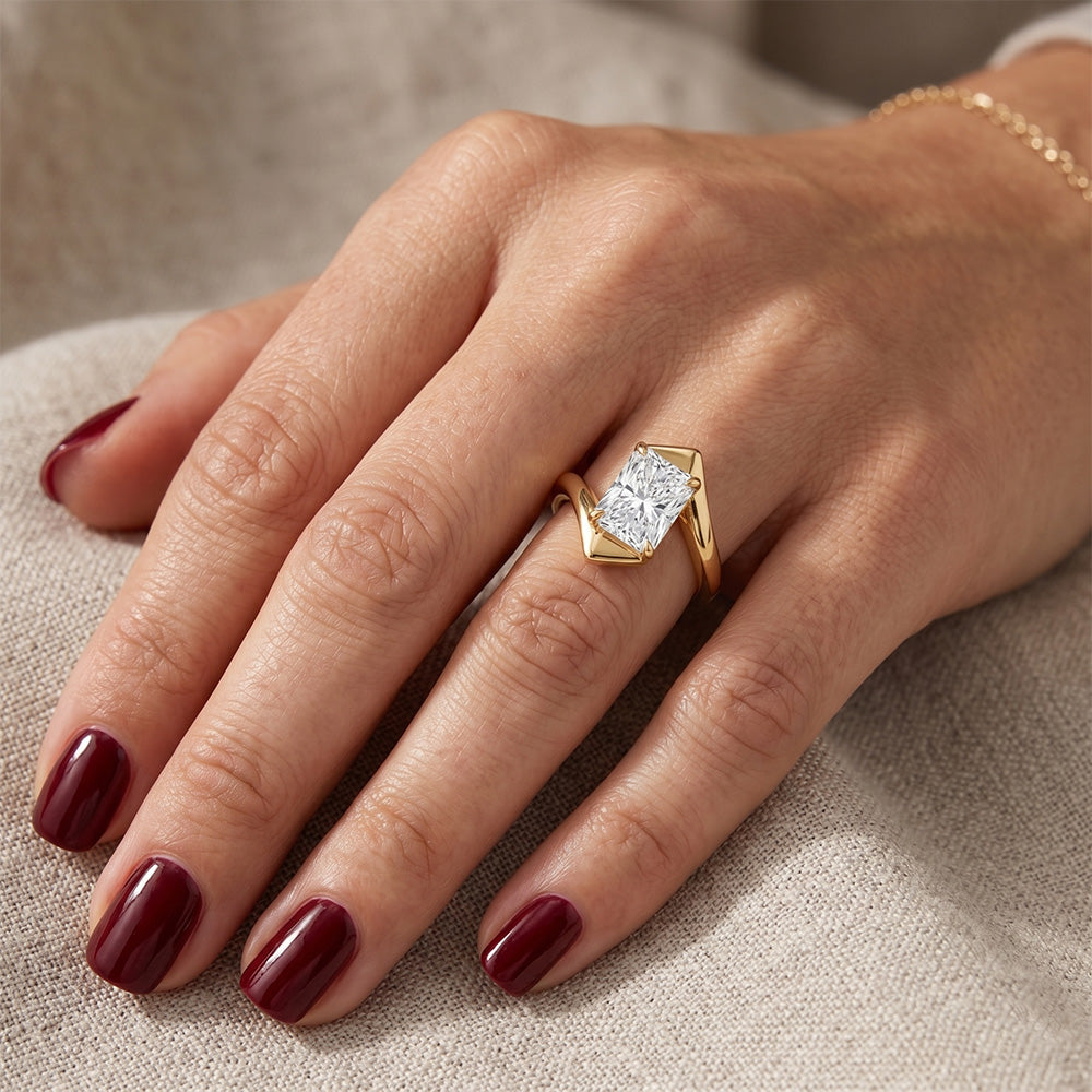 Natürlicher Brillant Einzelstein-Ring – 14K Gelbgold 2 Karat