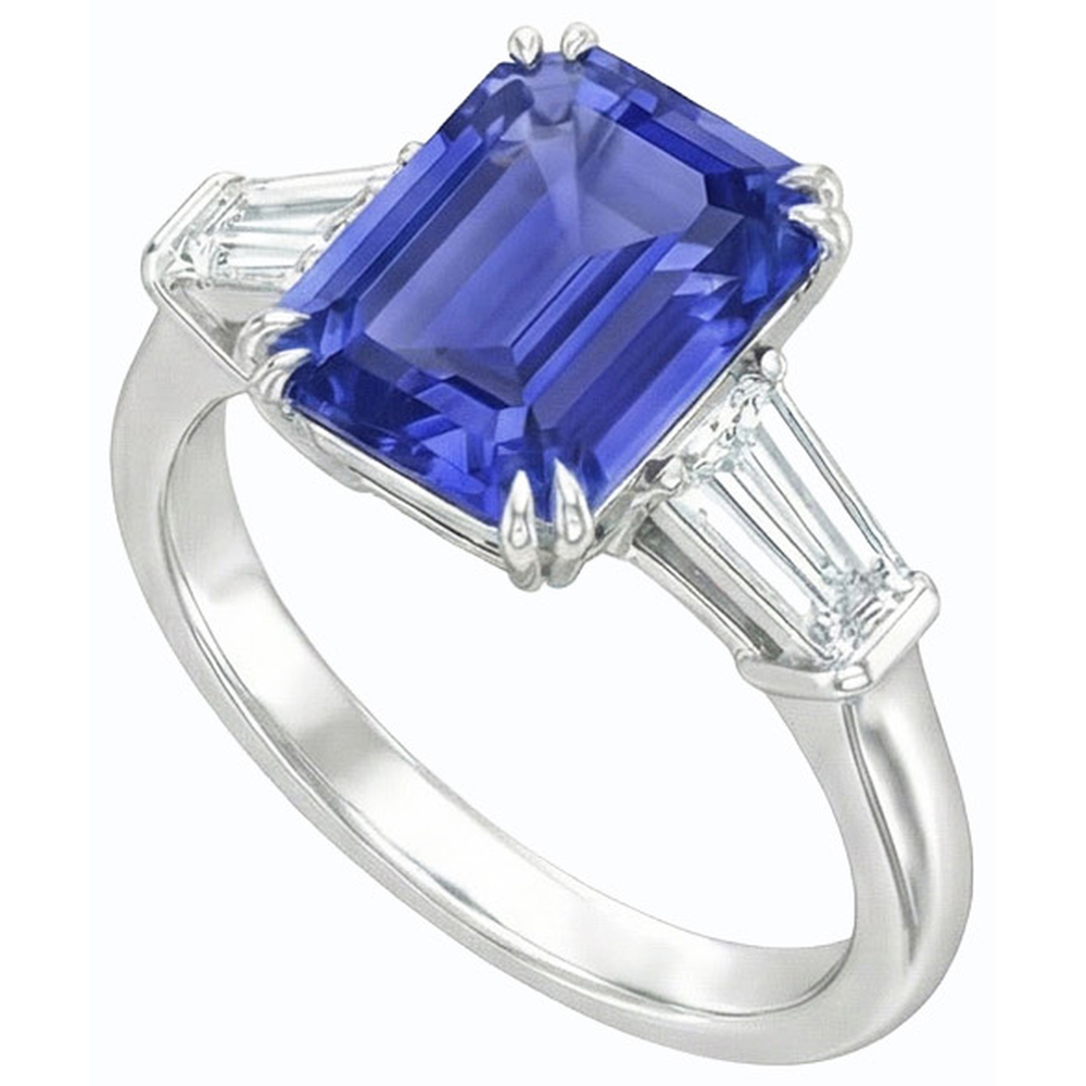 echter baguette diamant 3.50Karat ring Seitenansicht