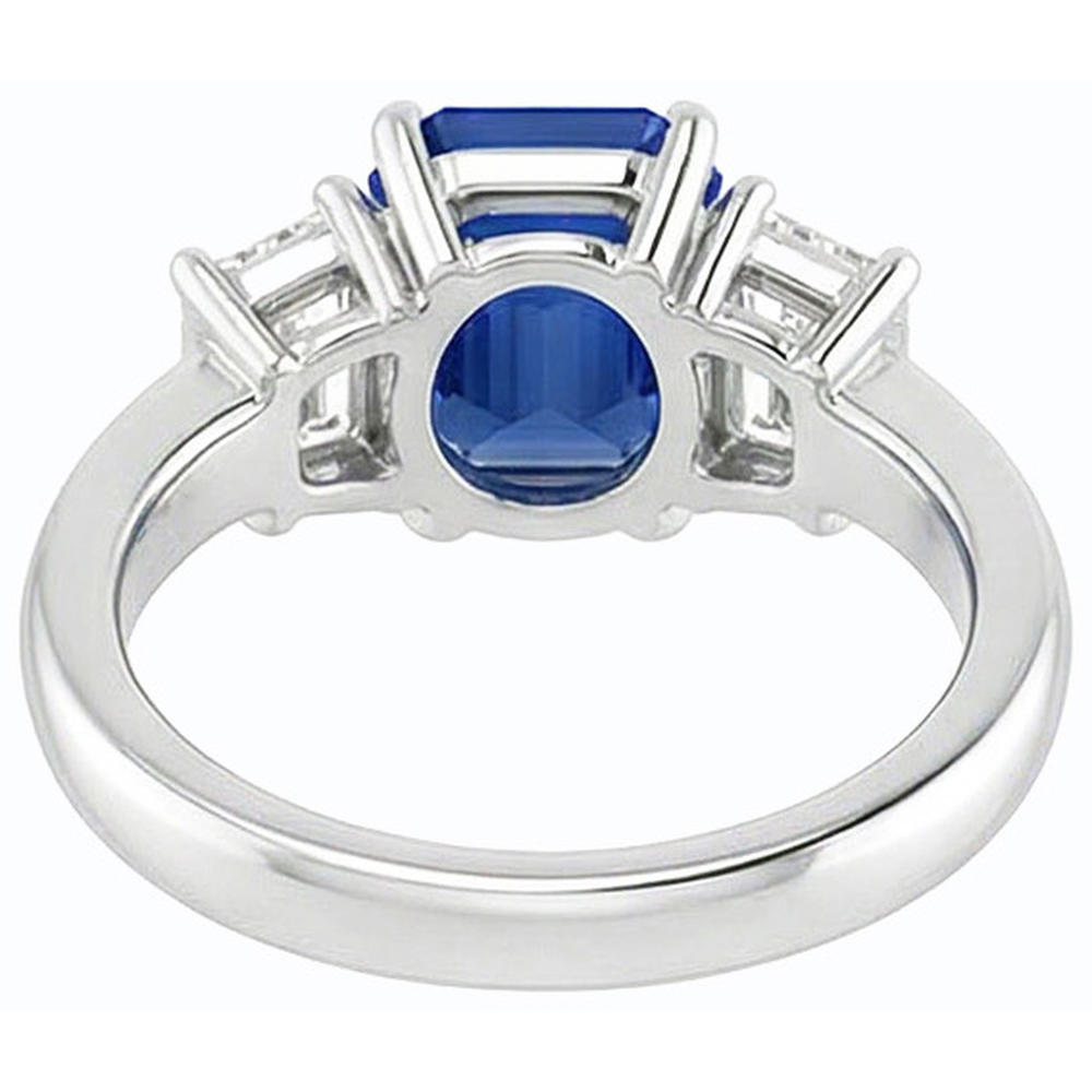 echter baguette diamant 2Karat ring Profilansicht