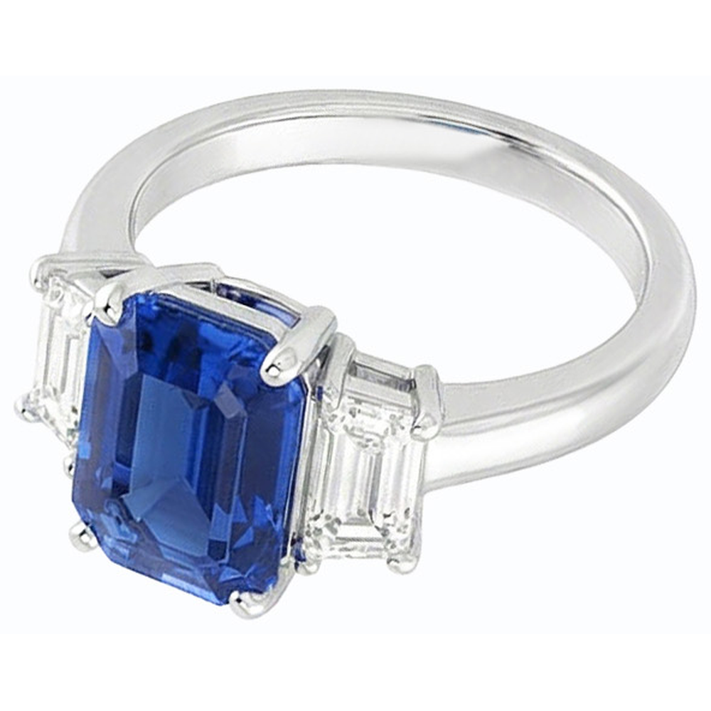 echter baguette diamant 2Karat ring Detailansicht