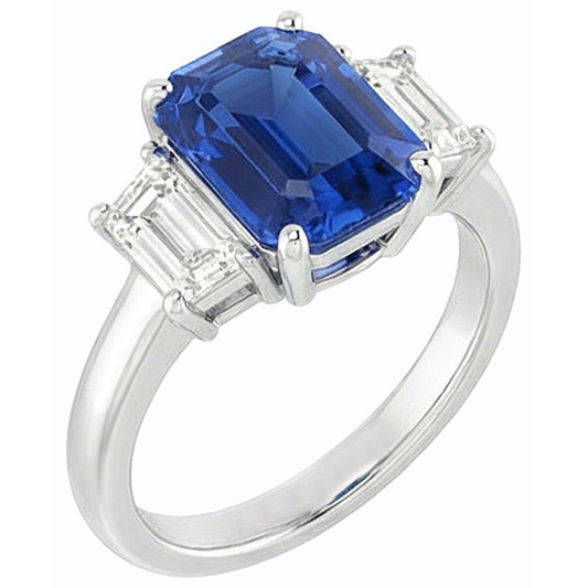 echter baguette diamant 2Karat ring Vorderansicht