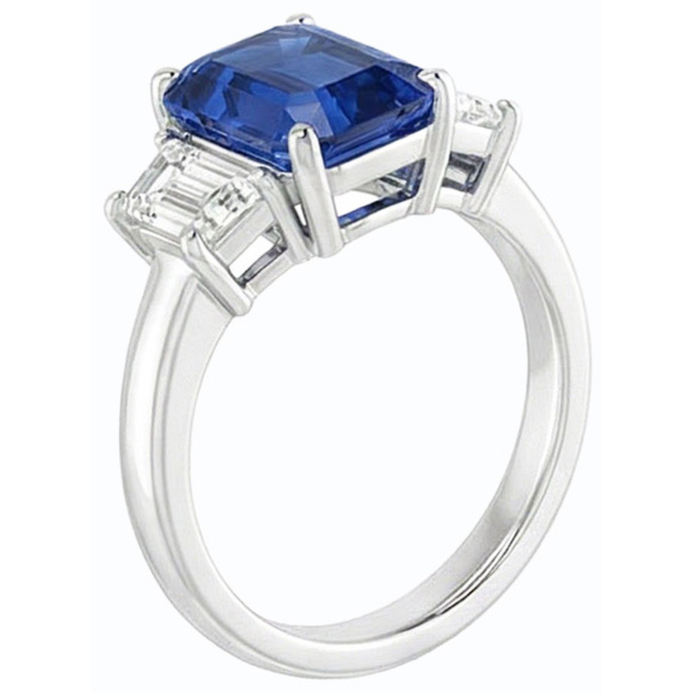 echter baguette diamant 2Karat ring Draufsicht