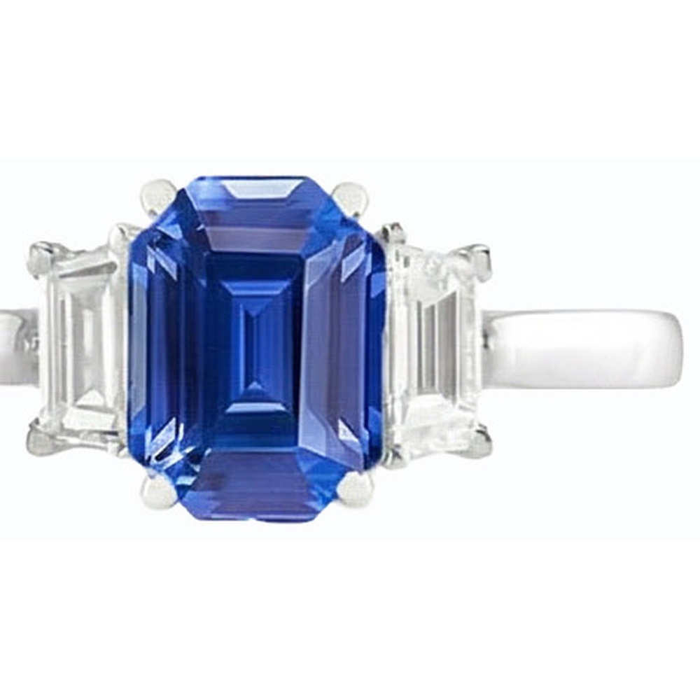 echter baguette diamant 2Karat ring Seitenansicht
