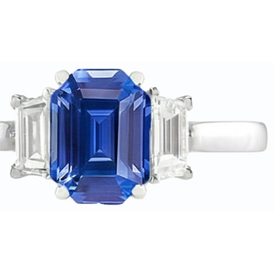 echter baguette diamant 2Karat ring Seitenansicht