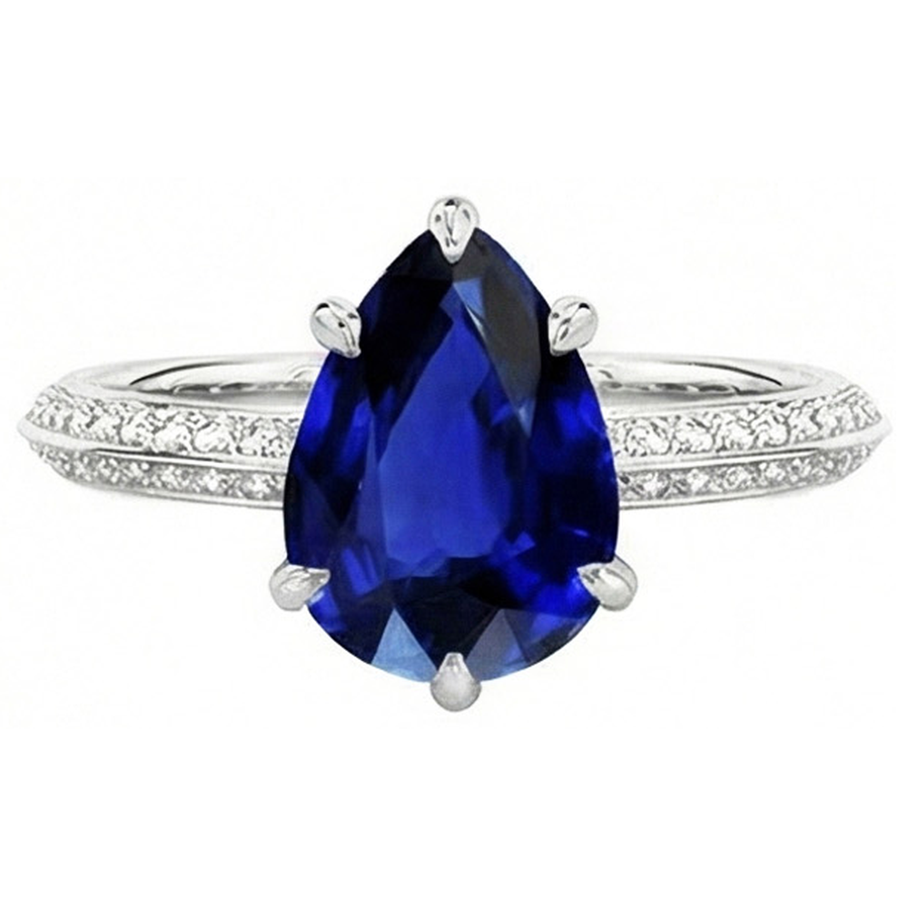 echter round diamant 3.50Karat ring Draufsicht